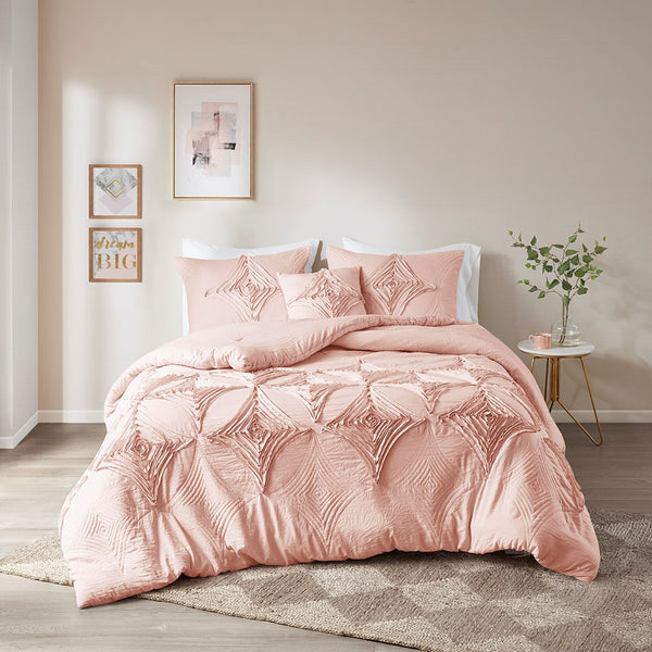 Colette 4 Piece Blush Comforter Set  by Madison Park - Gifts for You 'n Me