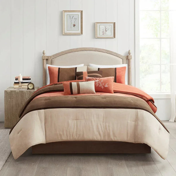 Palisades 7 Piece Faux Suede Comforter Set by Madison Park - Gifts for You 'n Me