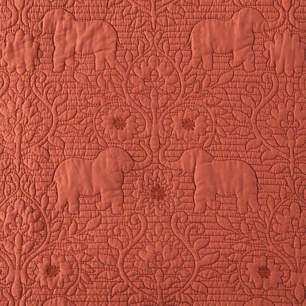 Kandula 3 Piece Reversible Cotton Quilt Set in Coral