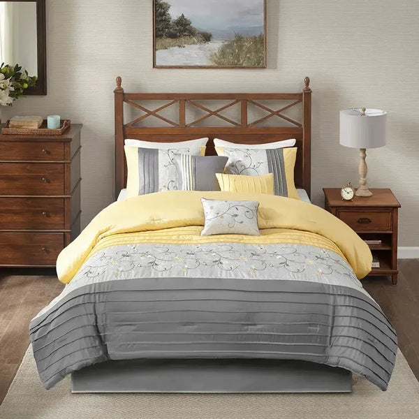 Serene Embroidered 7 Piece Comforter Set by Madison Park - Gifts for You 'n Me