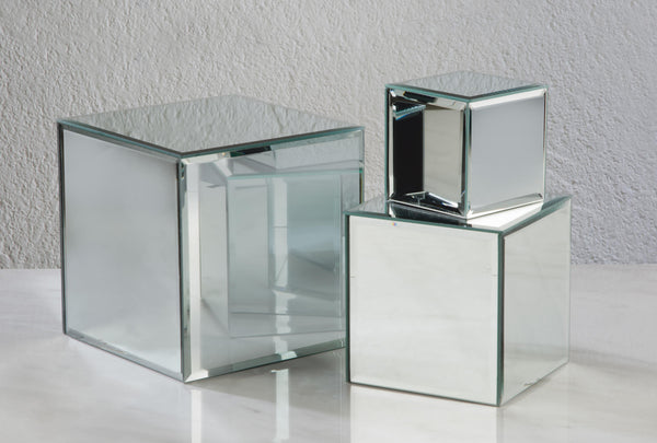 Square Glass Mirror Risers - Set of 3 - Gifts for You 'n Me