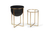 Metal Bin Set with Gold Stands