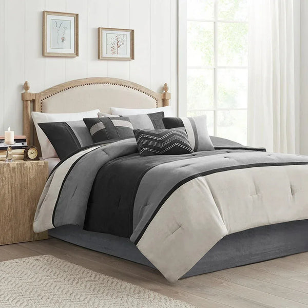 Palisades 7 Piece Faux Suede Comforter Set by Madison Park - Gifts for You 'n Me