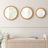 Marlowe Round Gold Wall Decor Mirror 3 Piece Set