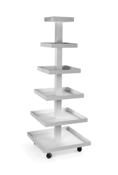Square 6 Tier Metal Display - White