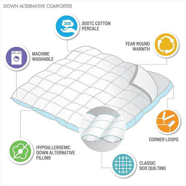 Winfield 300 TC Cotton Percale Luxury Down Alternative Comforter by Madison Park - Gifts for You 'n Me