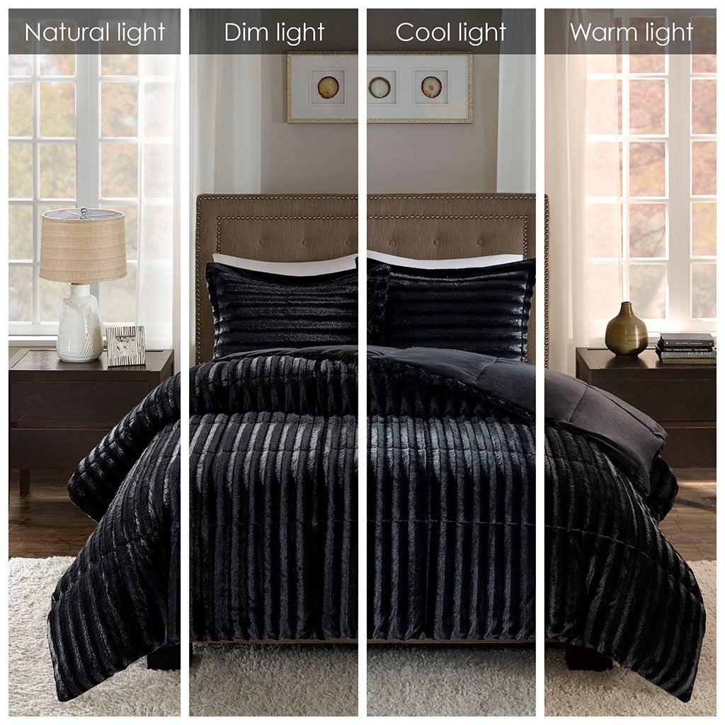 Duke Faux Fur Comforter Mini Set by Madison Park
