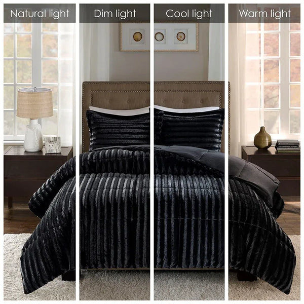 Duke Faux Fur Comforter Mini Set by Madison Park - Gifts for You 'n Me