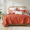 Kandula 3 Piece Reversible Cotton Quilt Set in Coral