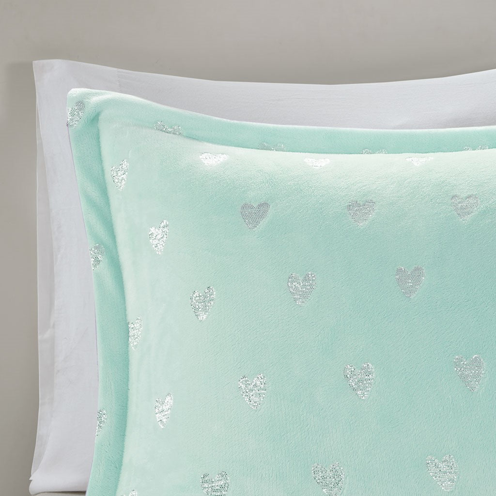 Rosalie Metallic Printed Plush Comforter Set by Mi Zone