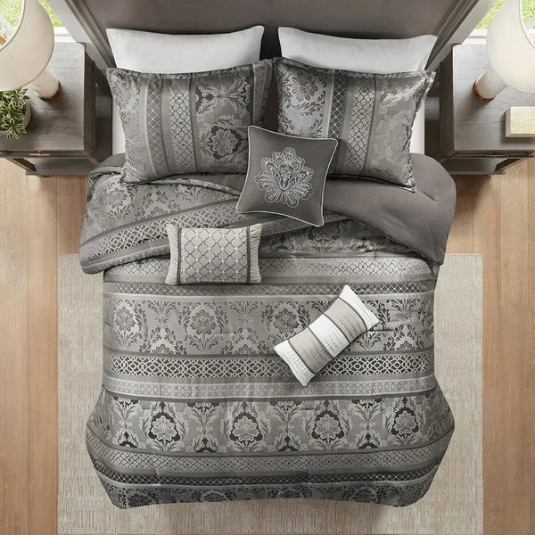 Bellagio 7 Piece Jacquard Comforter Set by Madison Park - Gifts for You 'n Me