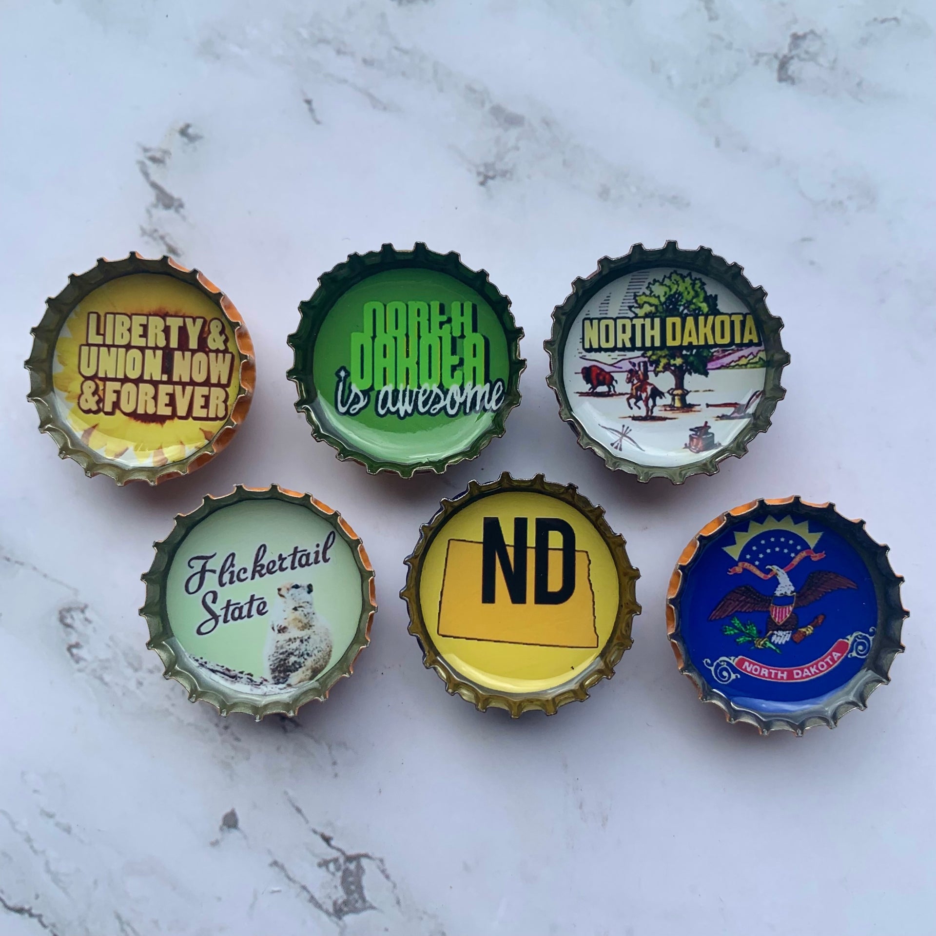 North Dakota Magnets - Set of 6 - Gifts for You 'n Me