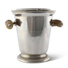 PEWTER ICE BUCKET WITH ANTLER HANDLES