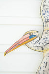 Painted Metal Pelican wall hanging