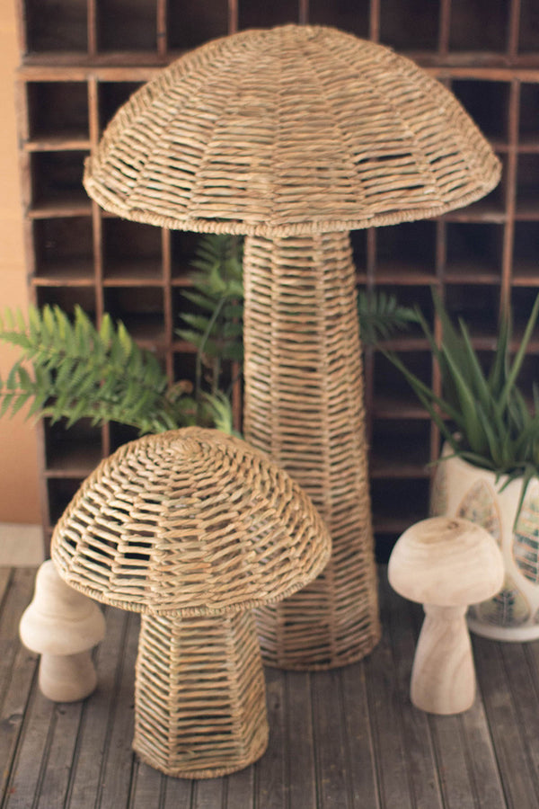 Champignon Woven Seagrass Mushrooms - Set of 2 - Gifts for You 'n Me