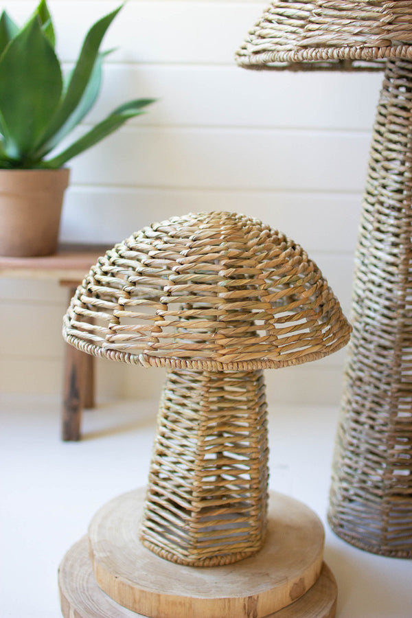 Champignon Woven Seagrass Mushrooms - Set of 2 - Gifts for You 'n Me