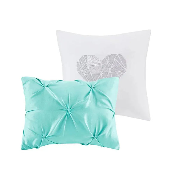 Abby Metallic Printed and Pintucked Comforter by Intelligent Design - Gifts for You 'n Me