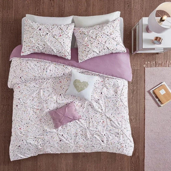 Abby Metallic Printed and Pintucked Comforter by Intelligent Design - Gifts for You 'n Me