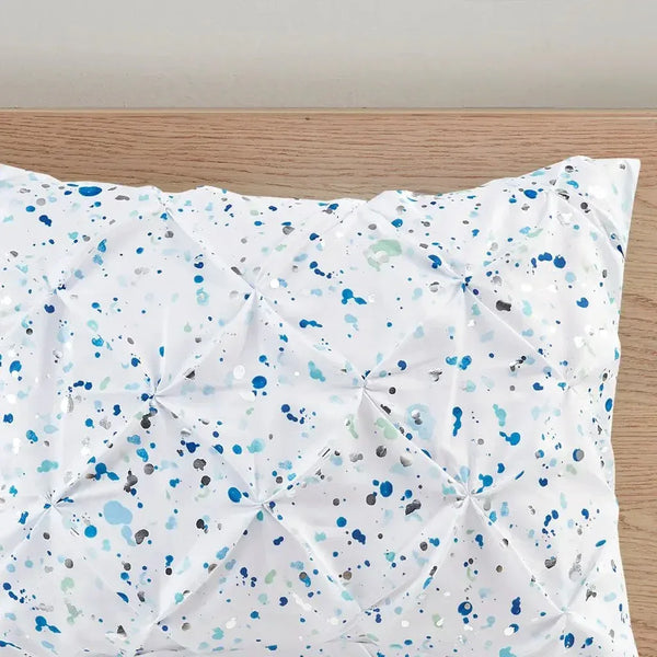 Abby Metallic Printed and Pintucked Comforter by Intelligent Design - Gifts for You 'n Me