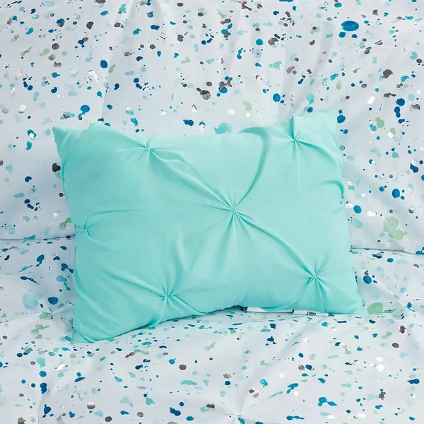 Abby Metallic Printed and Pintucked Comforter by Intelligent Design - Gifts for You 'n Me