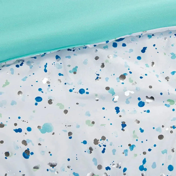 Abby Metallic Printed and Pintucked Comforter by Intelligent Design - Gifts for You 'n Me