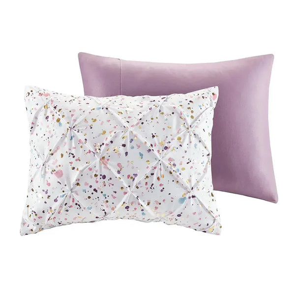 Abby Metallic Printed and Pintucked Comforter by Intelligent Design - Gifts for You 'n Me