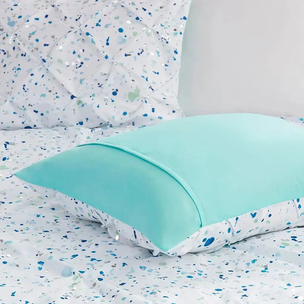 Abby Metallic Printed and Pintucked Comforter by Intelligent Design - Gifts for You 'n Me