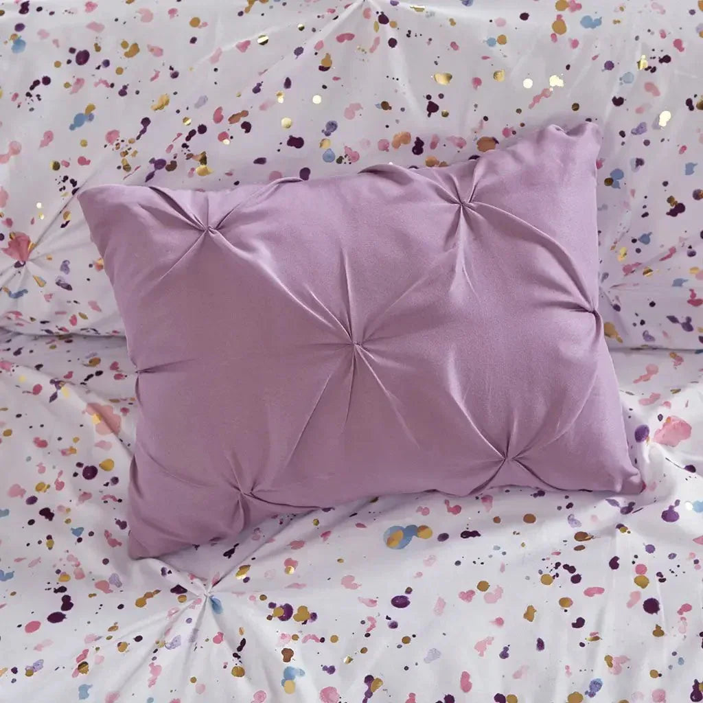 Abby Metallic Printed and Pintucked Comforter by Intelligent Design - Gifts for You 'n Me