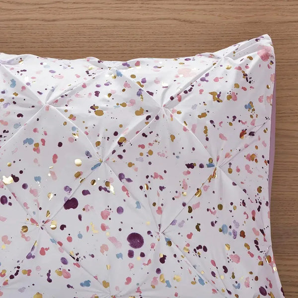 Abby Metallic Printed and Pintucked Comforter by Intelligent Design - Gifts for You 'n Me