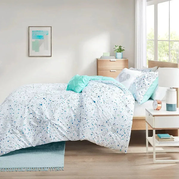 Abby Metallic Printed and Pintucked Comforter by Intelligent Design - Gifts for You 'n Me