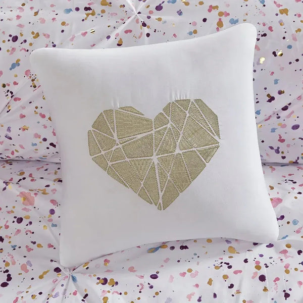 Abby Metallic Printed and Pintucked Comforter by Intelligent Design - Gifts for You 'n Me