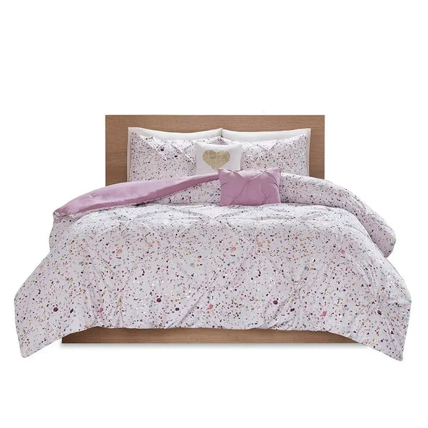 Abby Metallic Printed and Pintucked Comforter by Intelligent Design - Gifts for You 'n Me
