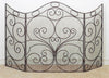 Antique Brown Iron Scroll Large Fire Screen with Mesh Backing - Oversized Firescreen
