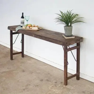 Antique Wooden Folding Console Table - KALALOU