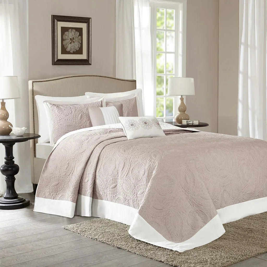 Ashbury 5 Piece Reversible Bedspread Set - Khaki - Gifts for You 'n Me