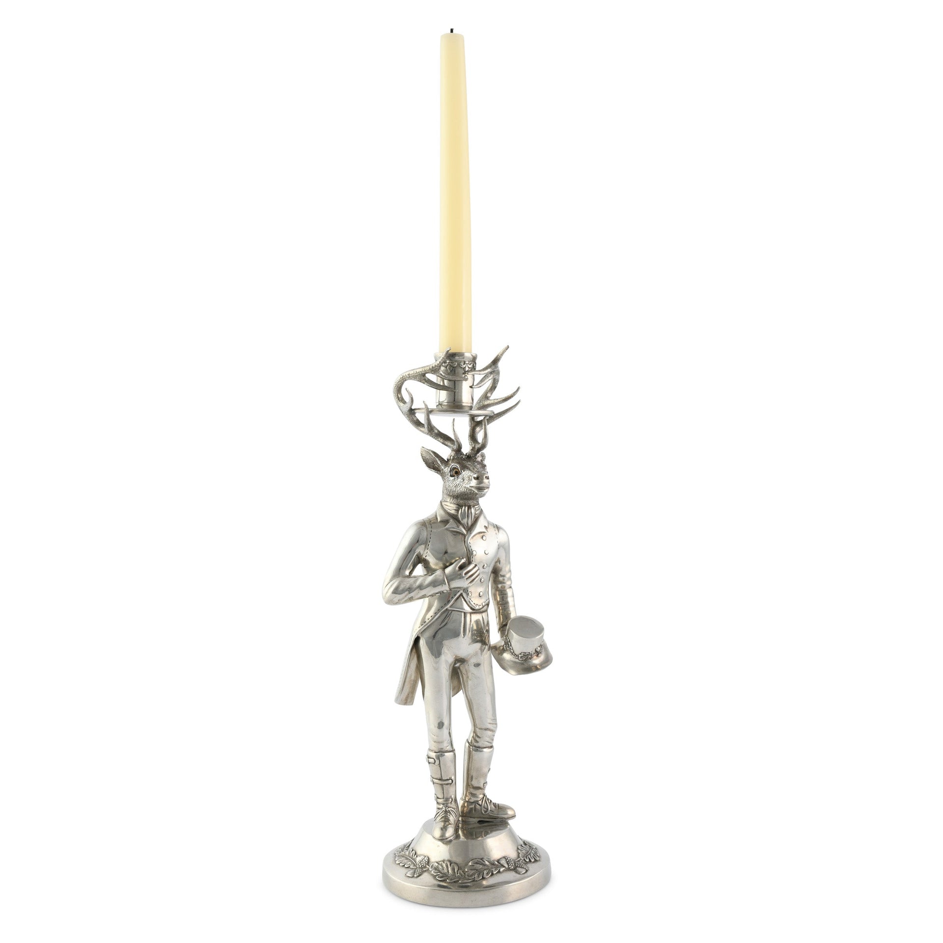 GENTLEMAN ELK TALL CANDLESTICK