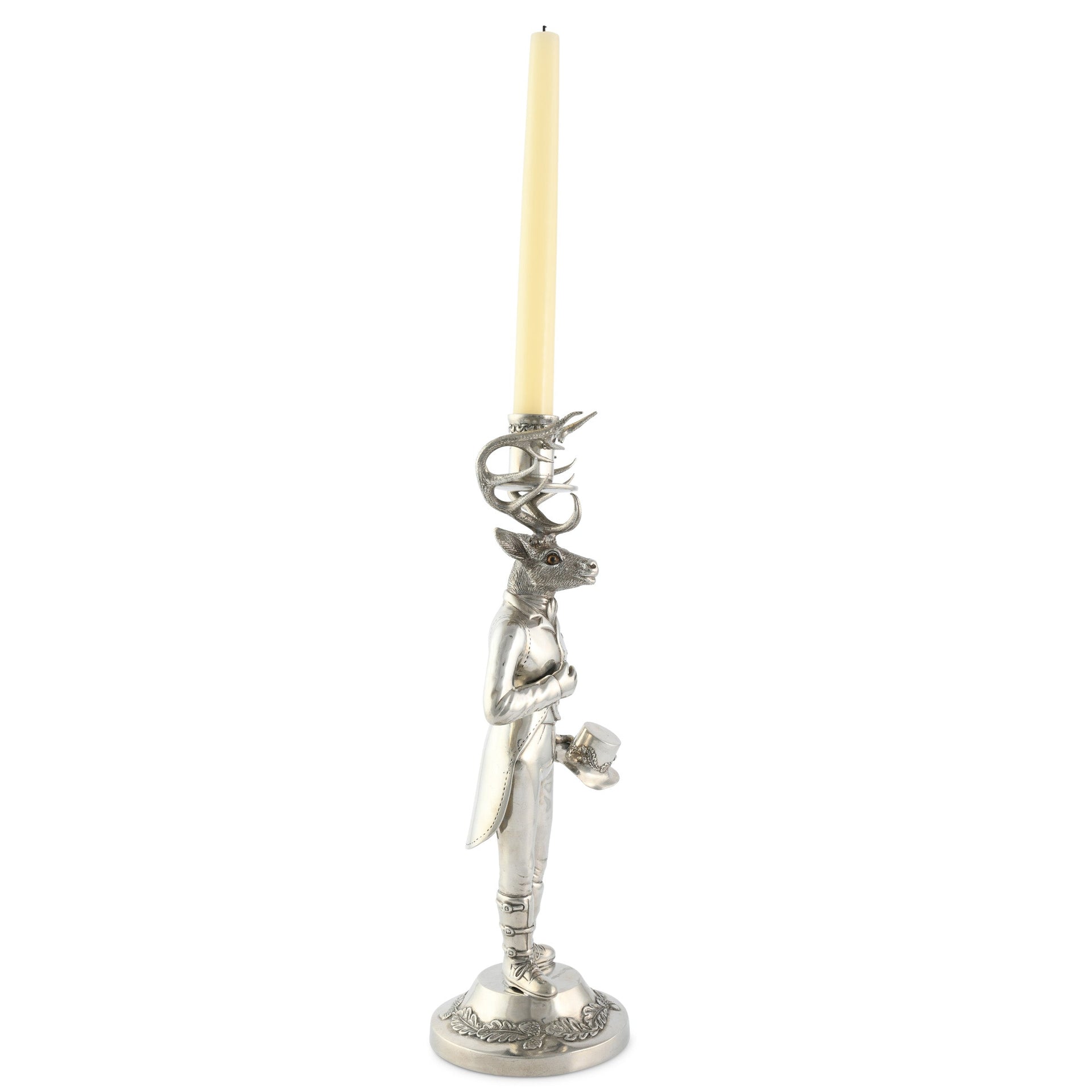 GENTLEMAN ELK TALL CANDLESTICK