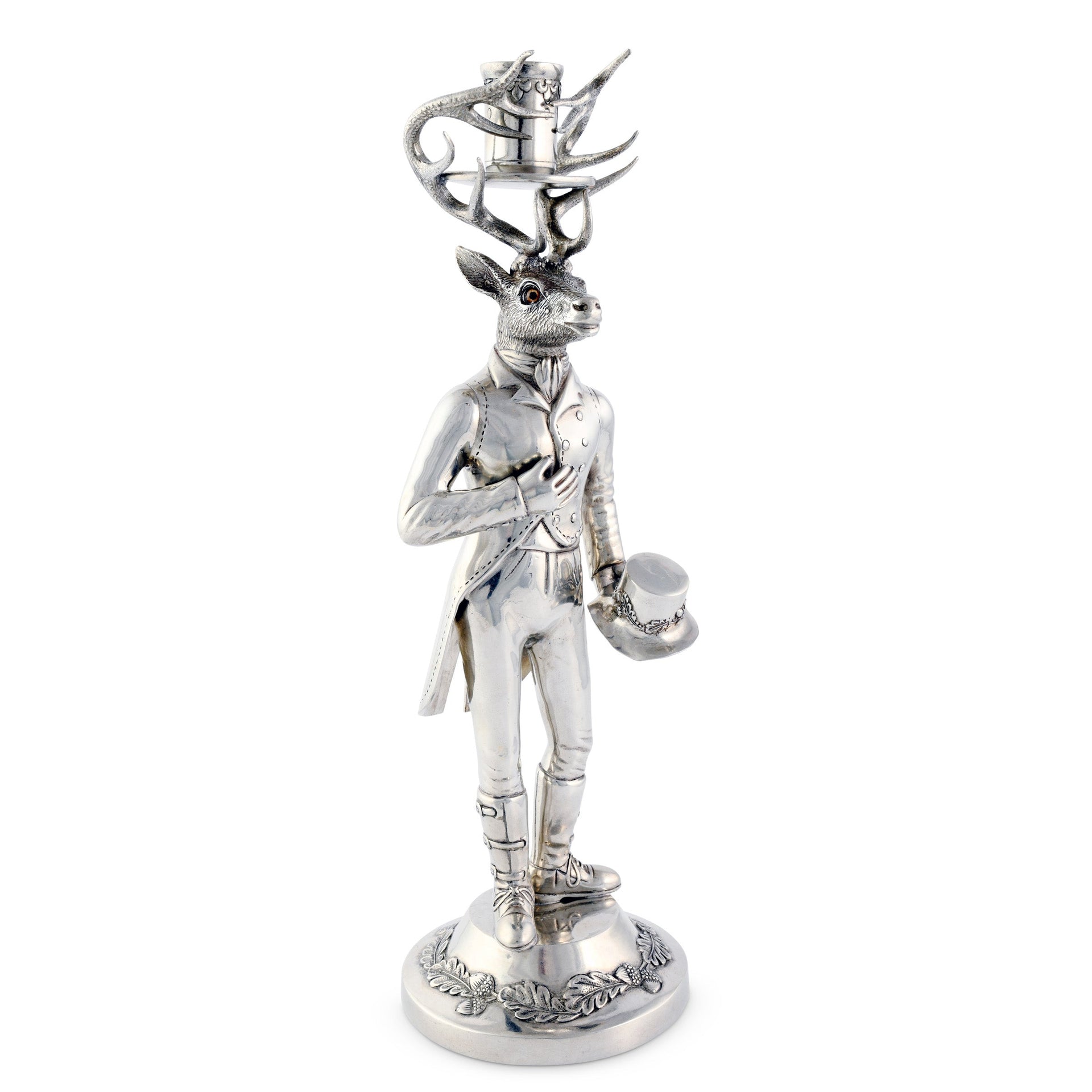 GENTLEMAN ELK TALL CANDLESTICK
