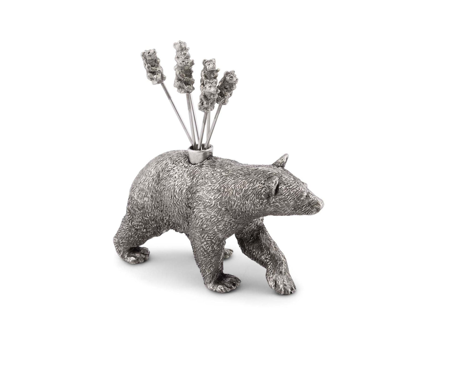 PEWTER BLACK BEAR CHEESE PICKS