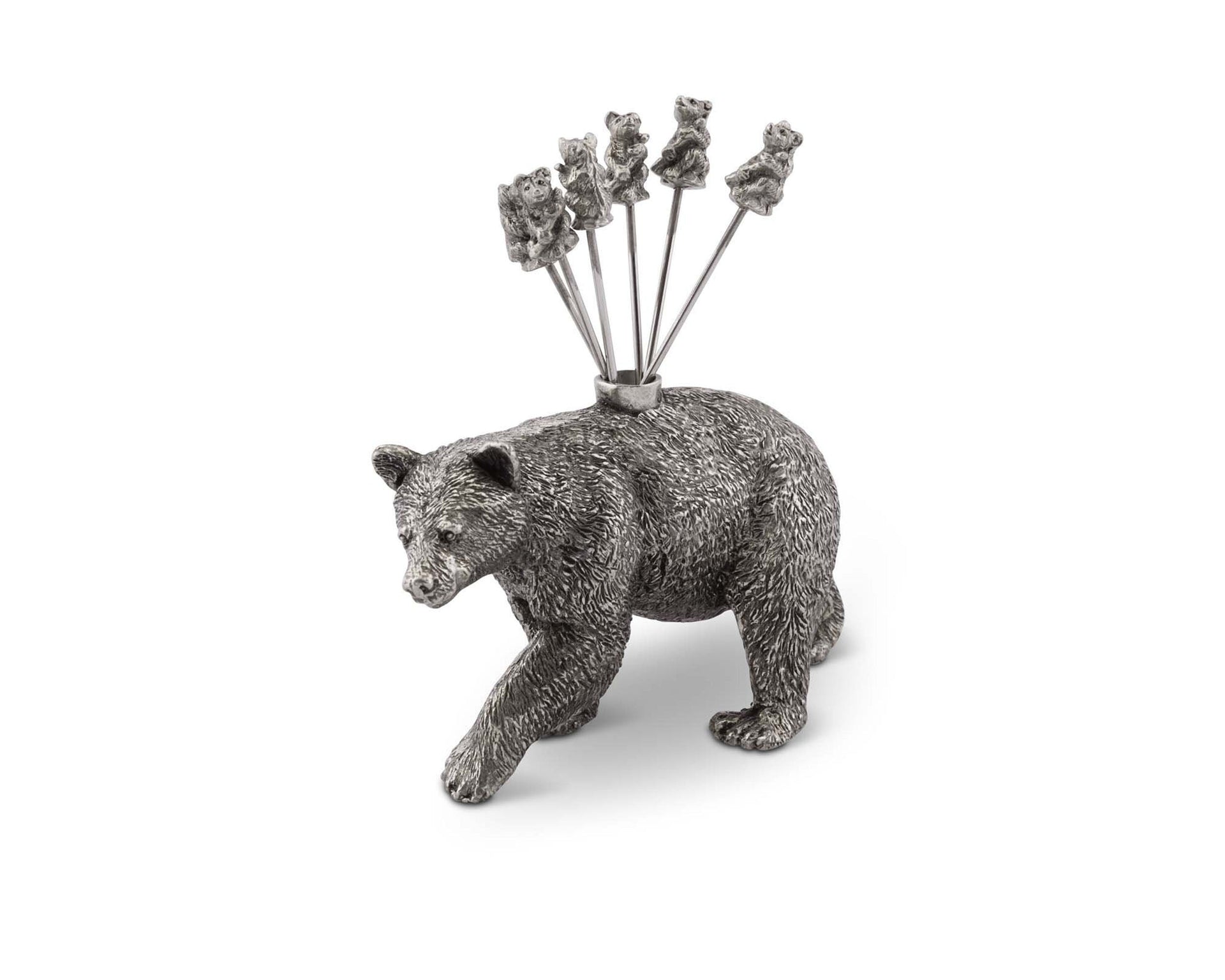 PEWTER BLACK BEAR CHEESE PICKS