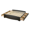 Prepac Manhattan Wooden King Bookcase Platform Storage Bed in Black