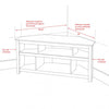 Vasari Corner Flat Panel Plasma / LCD TV Console