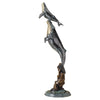 Double Whale on Wave Sculpture