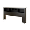 Prepac Manhattan Wooden King Bookcase Platform Storage Bed in Black