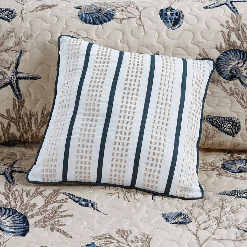 Bayside Reversible Coverlet Quilt Set with Throw Pillows - Gifts for You 'n Me