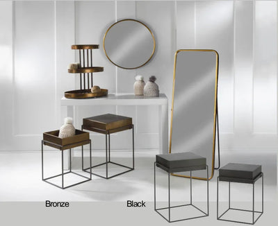 Metal Convertible Side Tables/Bins Set