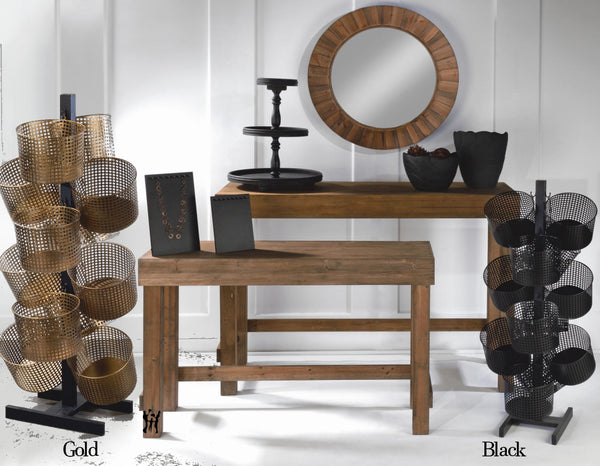 Metal Bin in Black or Gold