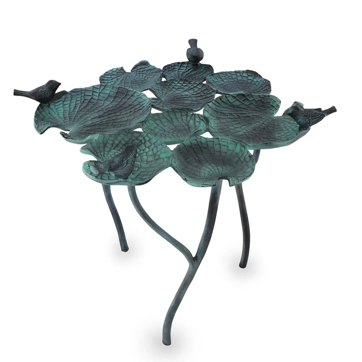 Bird Quartet on Leaves Birdfeeder/Birdbath - Gifts for You 'n Me