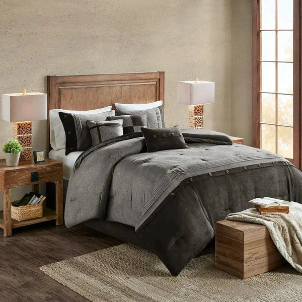 Boone 7 Piece Faux Suede Comforter Set by Madison Park - Gifts for You 'n Me