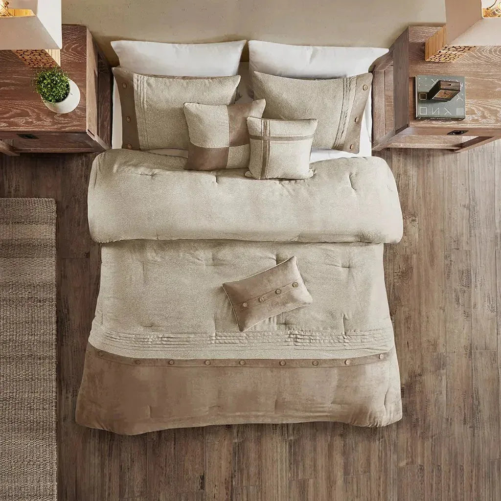 Boone 7 Piece Faux Suede Comforter Set by Madison Park - Gifts for You 'n Me